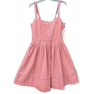 Beautiful Nomad Dress Denim Pink Stretch Straps Zipper Size 2XL Knee